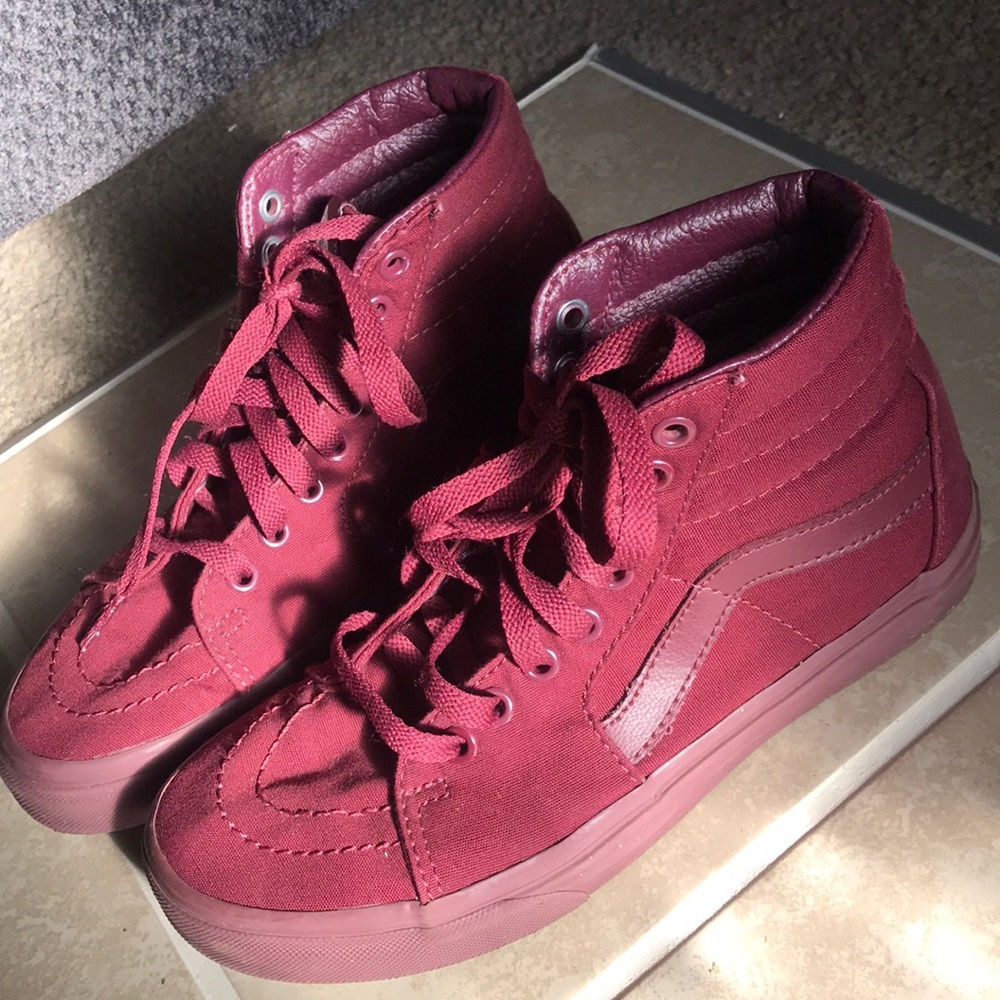 burgundy high top vans
